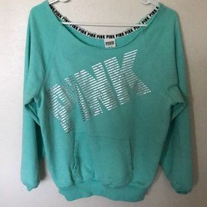 Pink vs scoop neck sweatshirt